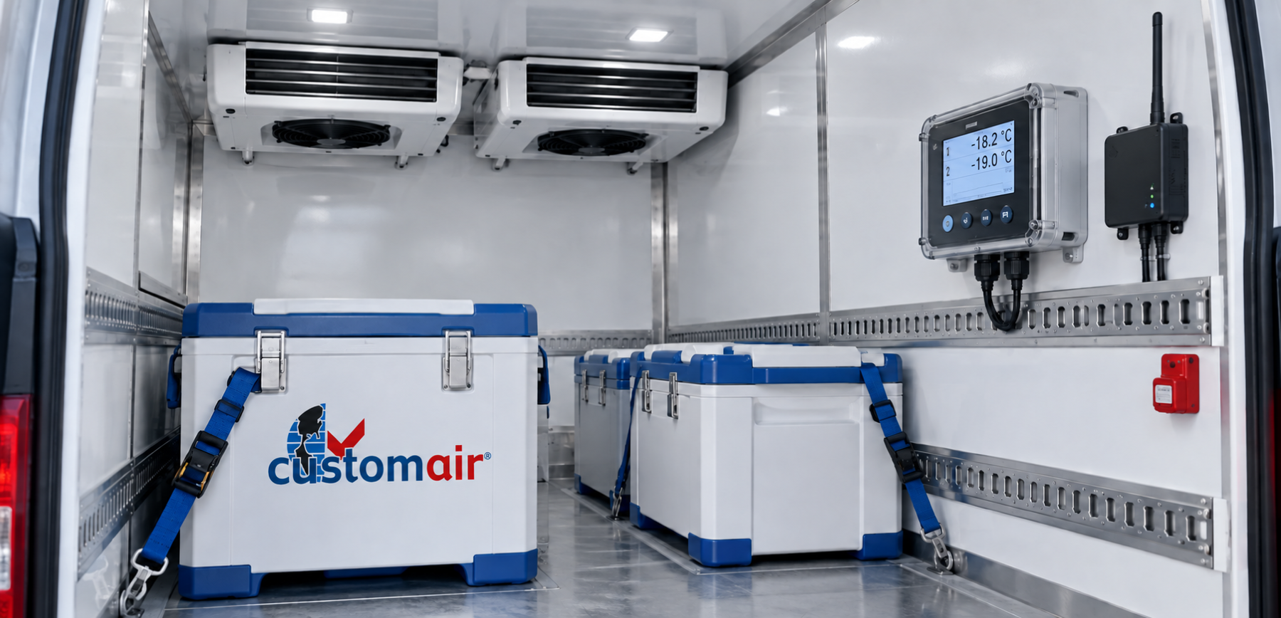 Vano con doppio gruppo refrigerante e registratore di temperatura