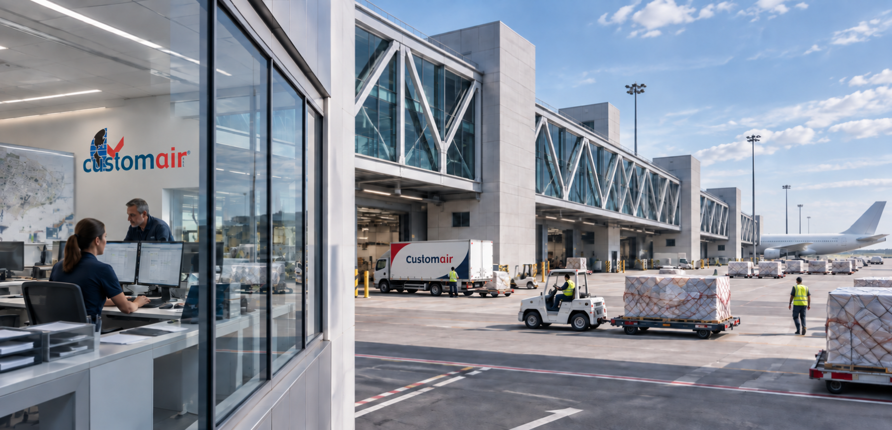 Ufficio operativo affacciato sulla zona cargo aeroportuale